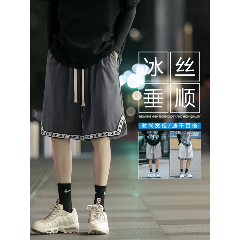 冰丝垂顺编织线带挺括清爽休闲百搭外穿五分短裤 DK526-特批21图片