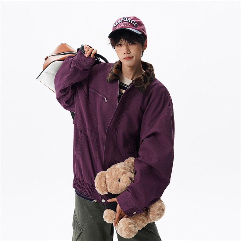 翻领设计感拼接重磅简约经典高级休闲百搭潮夹克外套JK1375-P98,男装夹克,星座1103-3