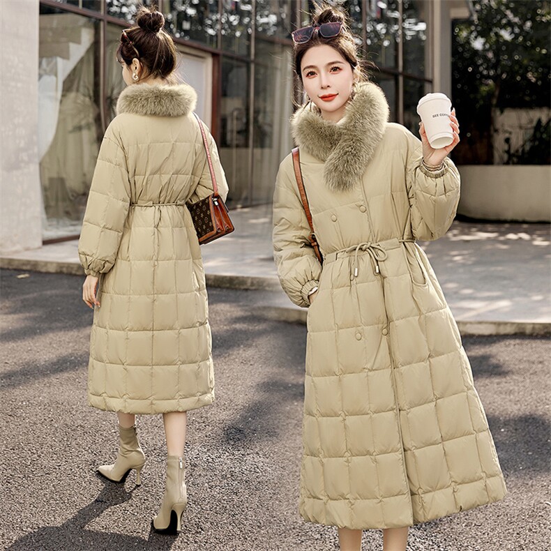 【bao款现货】真狐狸毛领&白鸭绒羽绒服【冬日女神战衣】，女装羽绒服，半夏