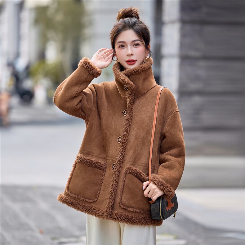 2025冬季新款~~双面穿皮毛一体,女装棉衣/棉服,意芙
