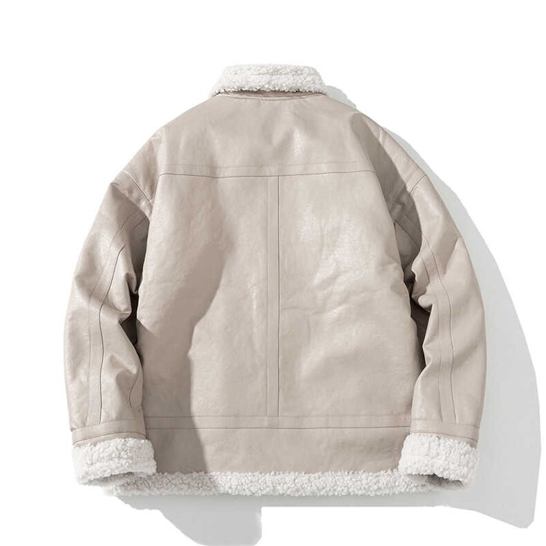 厚夹克皮棉衣毛绒上衣地平线机车皮毛一体棉服313B-P18-P125,男装夹克,星座313B