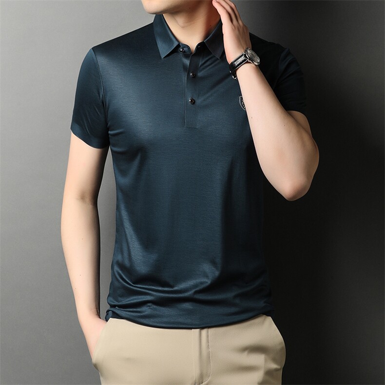 2022男装polo衫体恤衫男士短袖百搭商务翻领夏季新款T恤图片