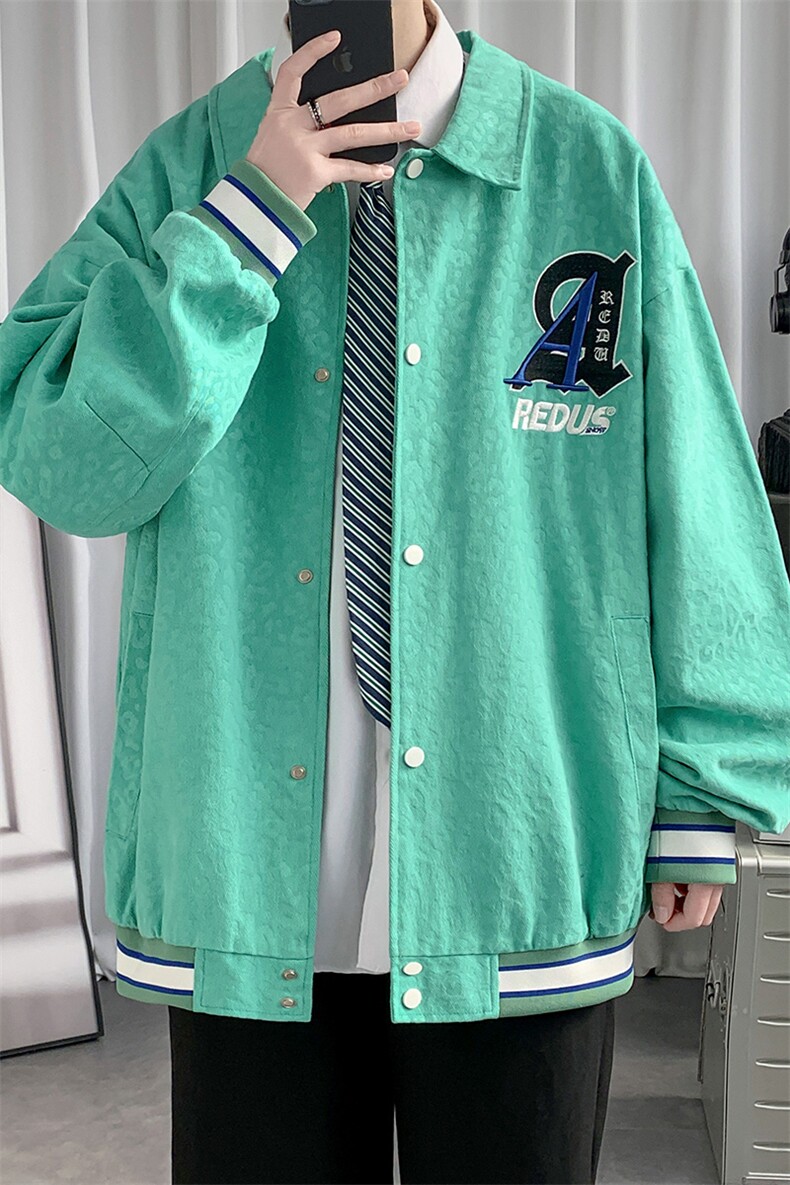 2023秋装新品韩版刺绣设计夹克中性男女运动棒球服外套8007-P85,男装夹克,电商A441-1