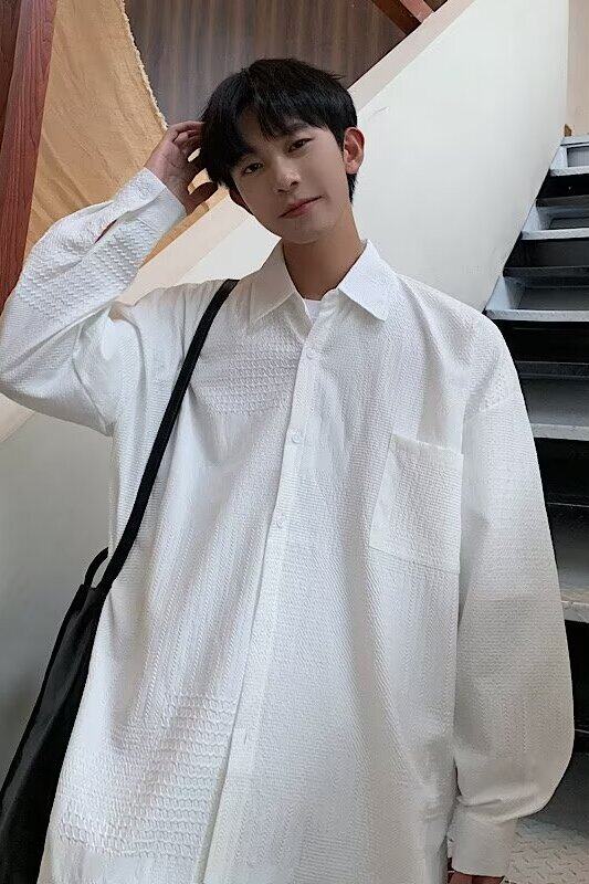 小清新外穿长袖衬衫男个性百搭休闲衬衣上衣C2600/P38,男装衬衫,电商D202-1