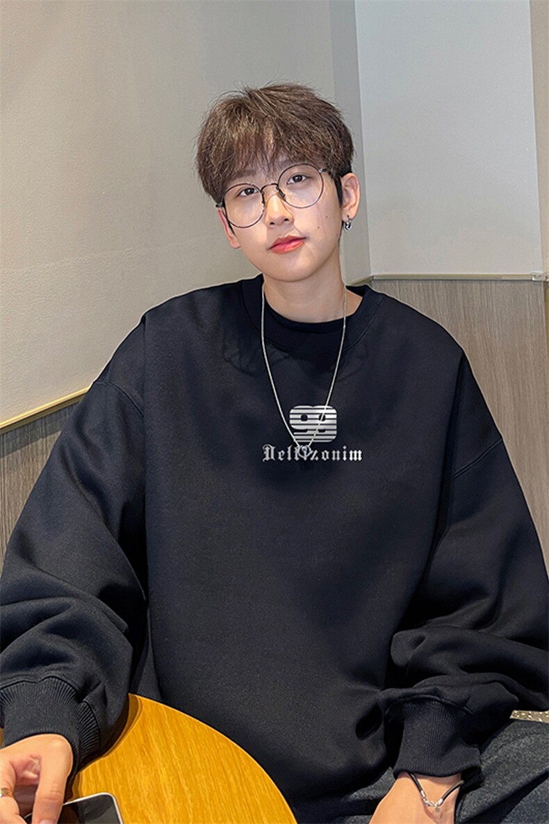 ！圆领卫衣男装港风长袖T恤男外套男WY188-P28,男装卫衣,电商B367