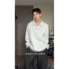 加绒加厚polo衫卫衣美式cleanft套头衫504-T504-特P28（加绒P33），男装Polo衫，星座504