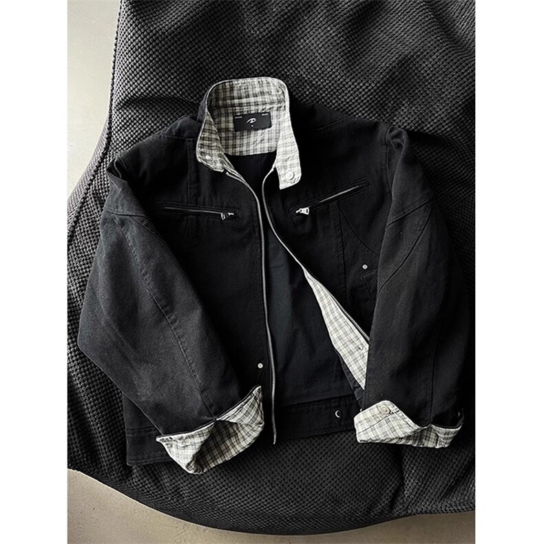 高品质低退货水洗外套男棒球服美式高街工装夹克513AJK2501P77,男装夹克,星座513A
