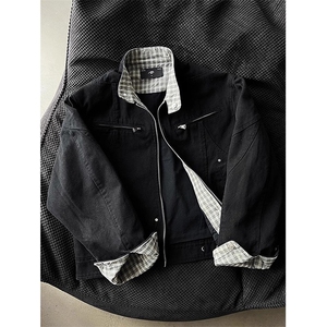 高品质低退货水洗外套男棒球服美式高街工装夹克 513AJK2501P77图片