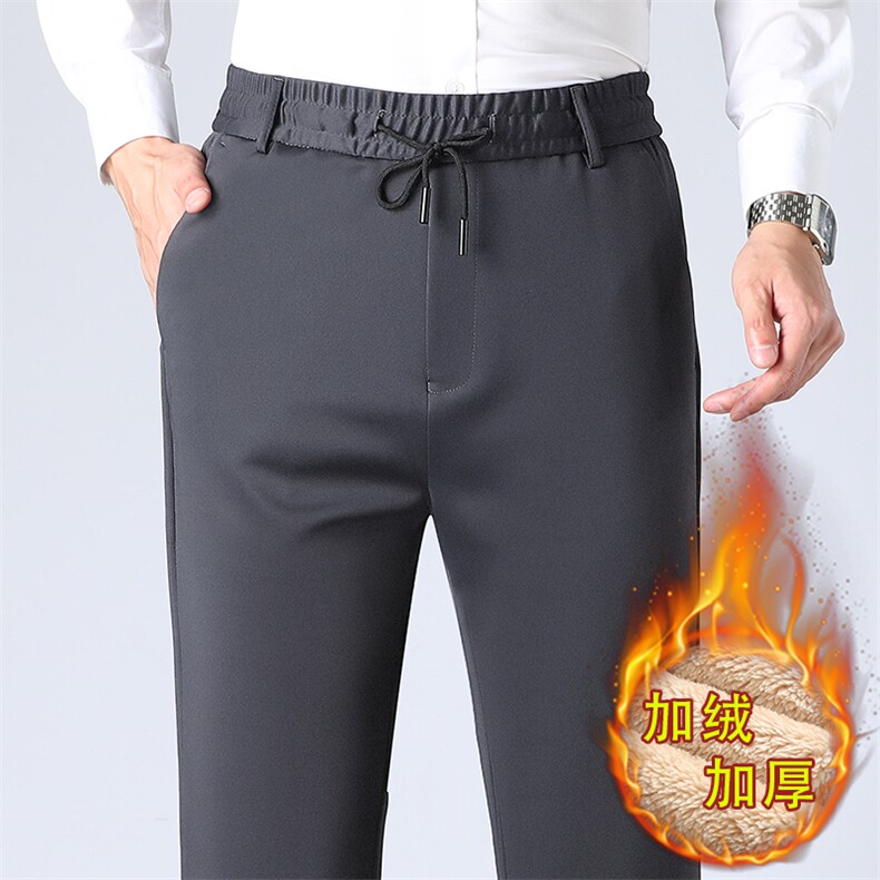 DS3088钱塘2020-3中老年男士加肥加大休闲西裤加绒保暖长裤P47,男装休闲裤,钱塘207-3