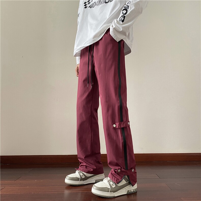 美式高街潮流拉链微喇休闲裤宽松百搭冲锋裤B315-K23377-P45控58,男装休闲裤,电商B315