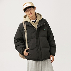 2026冬季新款男日系潮牌纯色假两件白鸭绒羽绒服厚外套YR12-F255，男装羽绒服，电商A101（原外27）
