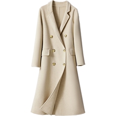 时尚女装双面呢大衣优雅气质长款外套显瘦修身设计品质羊毛秋冬，女装双面呢大衣，阿吉丽克