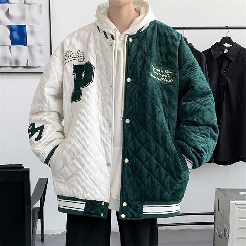 冬款青少年港风加棉加厚棉服运动棒球服外套男8160-P125控价168,男装棉衣,电商A441-1