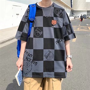 男潮流夏季圆领T恤宽松短袖T521P30图片