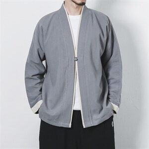 风唐装大码夹克外穿开衫复古休闲盘扣男装茶服道袍 JK602 P90图片