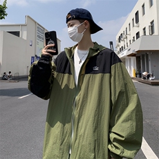 夏季高街潮流百搭拼色夹克日系薄款防紫外线防晒衣男W7388-P42，男装夹克，星座512-3