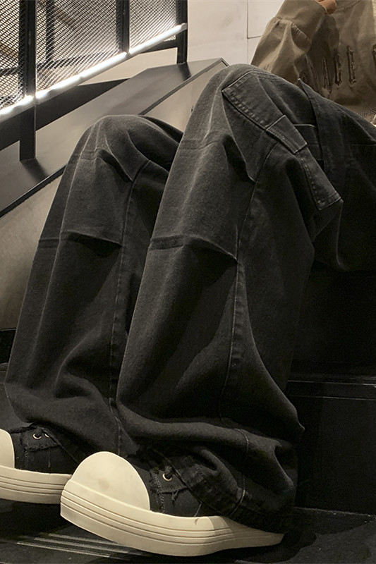 秋季新款工装口袋打褶牛仔裤XZ604-KN14-P50控78,男装牛仔裤,星座604