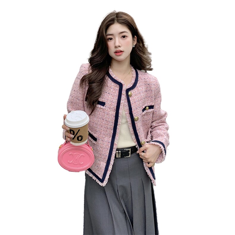 新款现货】轻奢粗花呢小香风短款外套212A-8809-150-218,女装短外套,浙宝212A