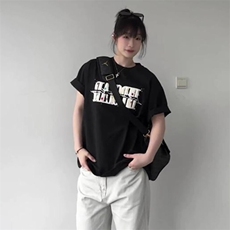 万针全刺绣工艺抖音得物高品质260克重磅纯棉双纱美式高街短袖T恤，男装T恤，电商A486-1