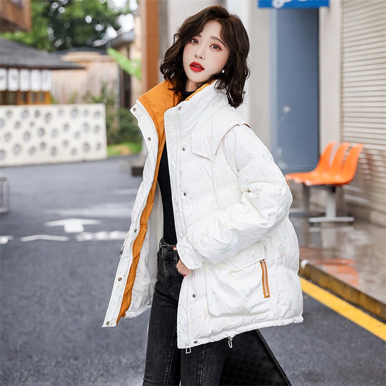 羽绒服新款2022年冬季女装时尚大气修身中长款90白鸭绒韩版羽绒服,女装羽绒服,卡杰菲