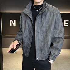 男装皮衣秋季2025新款宽松品质皮夹克外套C317-J2593-P165，男装夹克，电商C317