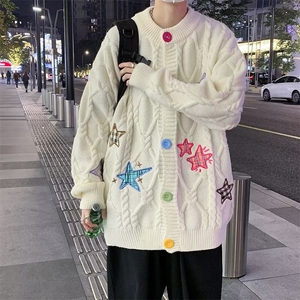 甜美白色针织毛衣外套开衫男女早初春秋穿搭小个子时尚毛衣MM238图片