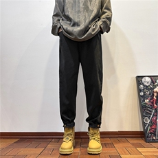 k1050-p45-控68现货oversize蓝色风牛仔裤拼接，男装牛仔裤，星座116