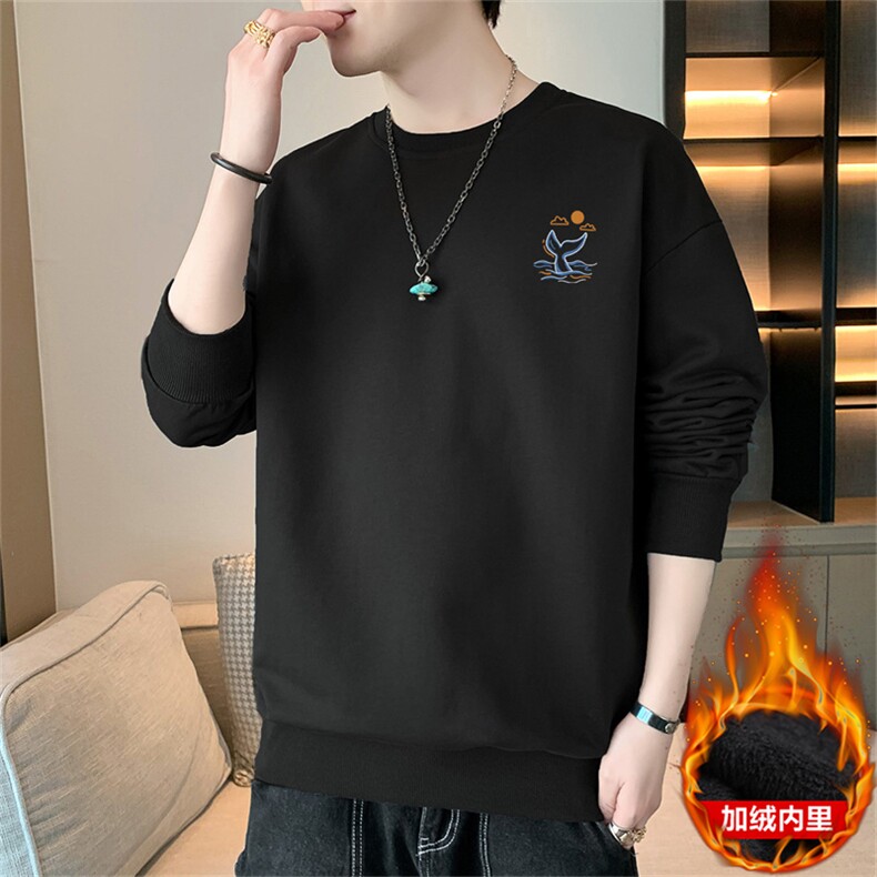 现货主推秋冬加绒2025新款男士大码加厚卫衣印花款打底JR203-P19,男装T恤,星座1816-2（原1210–2）