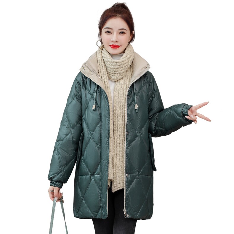 棉衣女中长款2021冬季新款女装韩版时尚保暖羽绒棉服棉袄外套,女装棉衣/棉服,慧尚依恋