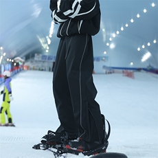 紫色单双板滑雪裤女加绒冬季哈尔滨防寒冲锋裤子保暖东北旅游棉裤，男装卫衣，电商A001