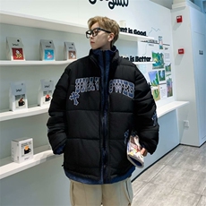 美式字母印花棉服男冬季加厚宽松棉衣潮牌ins港风面包服MF008-P95，男装棉衣，星座412-3