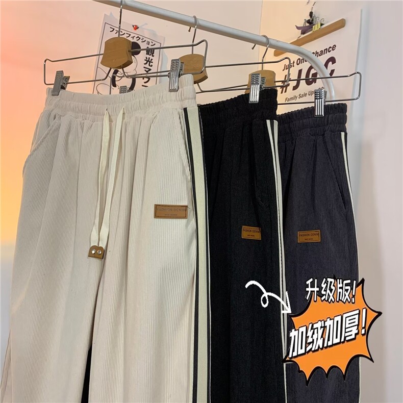 男秋季新款港风加绒休闲裤KD04P42图片