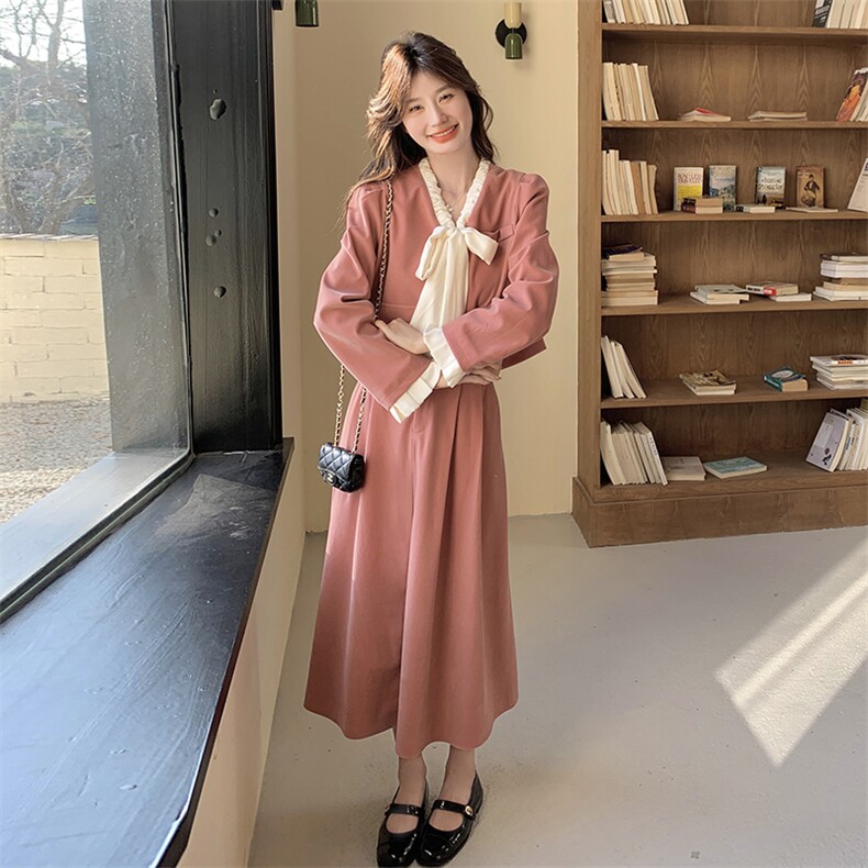 现货-粉色丝绒套装203-8868-P165-K238,女装套装/套裙,浙宝203