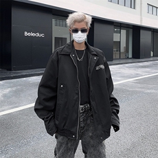 秋季美式复古宽松街头港风潮牌机车外套男休闲夹克JK0756-P70，男装夹克，星座308B-1
