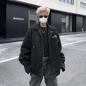 秋季美式复古宽松街头港风潮牌机车外套男休闲夹克JK0756-P70图片