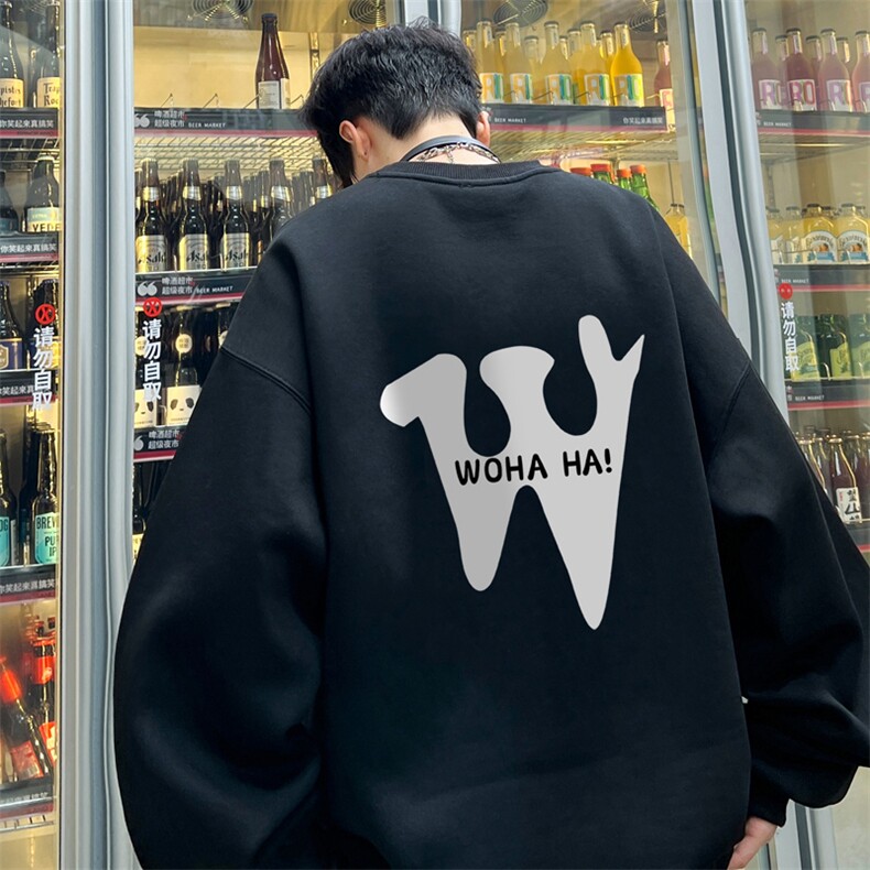！圆领卫衣港风长袖T恤男外套男WY126-P28,男装卫衣,电商B367