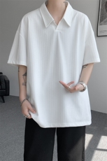 短袖夏季新款男士肌理感冰丝短袖T恤翻领半袖T8110-P32，男装T恤，星座214-3