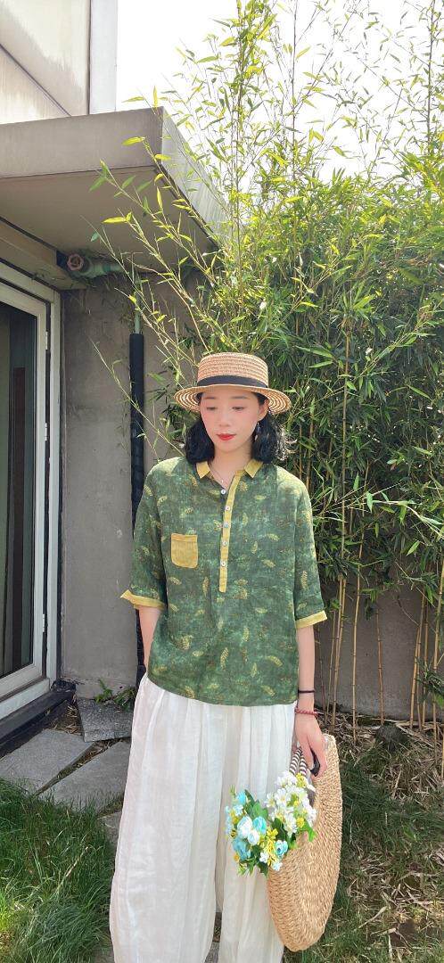 纯苎连衣裙小衫裤子裙子衬衣 时尚风 风淑女风休闲风，女装连衣裙，川哲