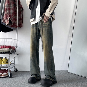 牛仔裤男春秋美式街头宽松长裤带吊绳N07029-P45图片