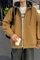 格子连帽夹克男春季美式高街复古高级感宽松外套A406JK3517P85，男装夹克，星座309（原A406）