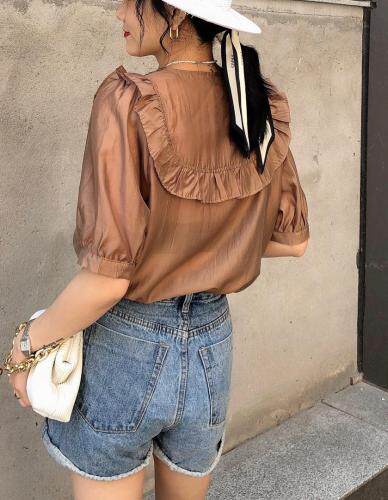 2021爱特儿风情荷叶边小衫，女装，爱特儿AITER