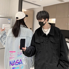 牛仔夹克男大码牛仔外套男茄克NJ77186-P60加绒款-P75，男装夹克，电商A040