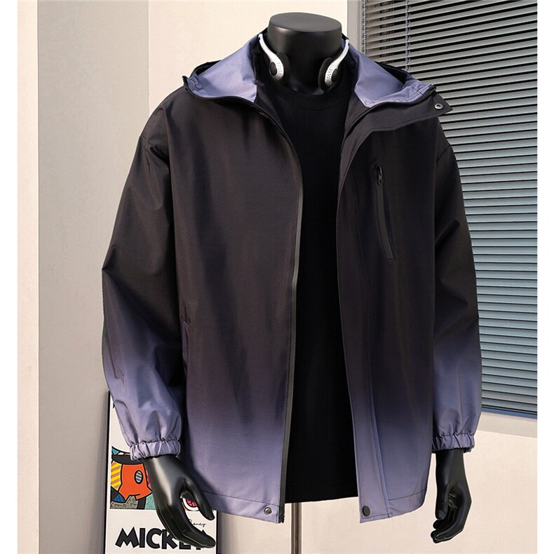 港风山系防水冲锋衣渐变色夹克男：聚酯纤维JK77088P85控128，男装夹克，星座226-1