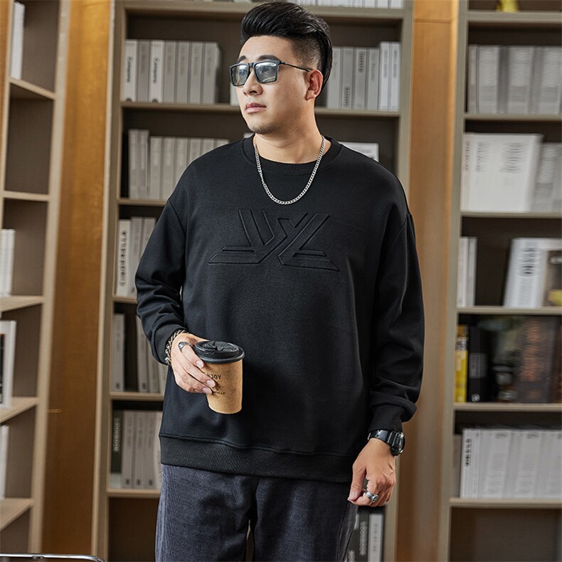 M-8XL秋季大码胖男生时尚休闲圆领个性印花卫衣男59,男装卫衣,星座209
