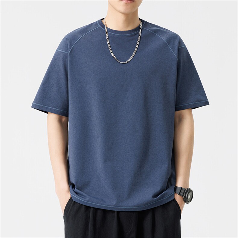 5A抗菌除螨抗紫外线半袖T恤男港风宽松休闲重磅A406T886特P30,男装T恤,星座309（原A406）
