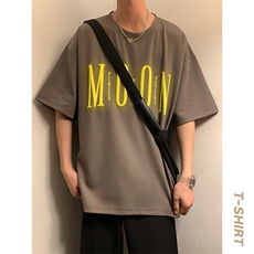 港风暖光短袖男t恤夏季休闲百搭立体字母圆领T恤男上衣TC3132-P25，男装T恤，星座717
