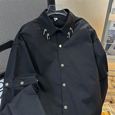 高街衬衫男女长袖韩版潮流宽松百搭帅2024秋冬ins外套CY1033-P50，男装衬衫，星座412-2