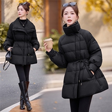 现货，2025新款羽绒服女冬季中长款面包服时尚宽松加厚外套潮，女装羽绒服，兰菲阁