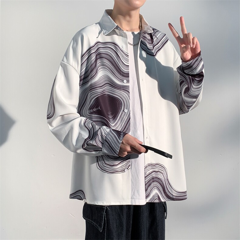 男模-春秋新款潮牌印花长袖衬衣外套7392-P38,男装衬衫,电商B380（原B361）