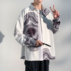 男模-春秋新款潮牌印花长袖衬衣外套 7392-P38图片